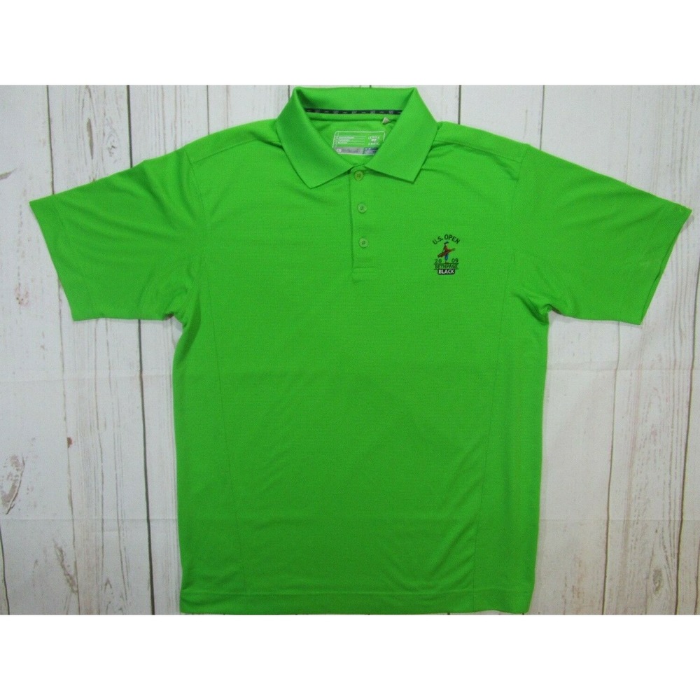 Cutter Buck SS Golf Polo Shirt US Open Bethpage Black 2009 Mens Medium Green